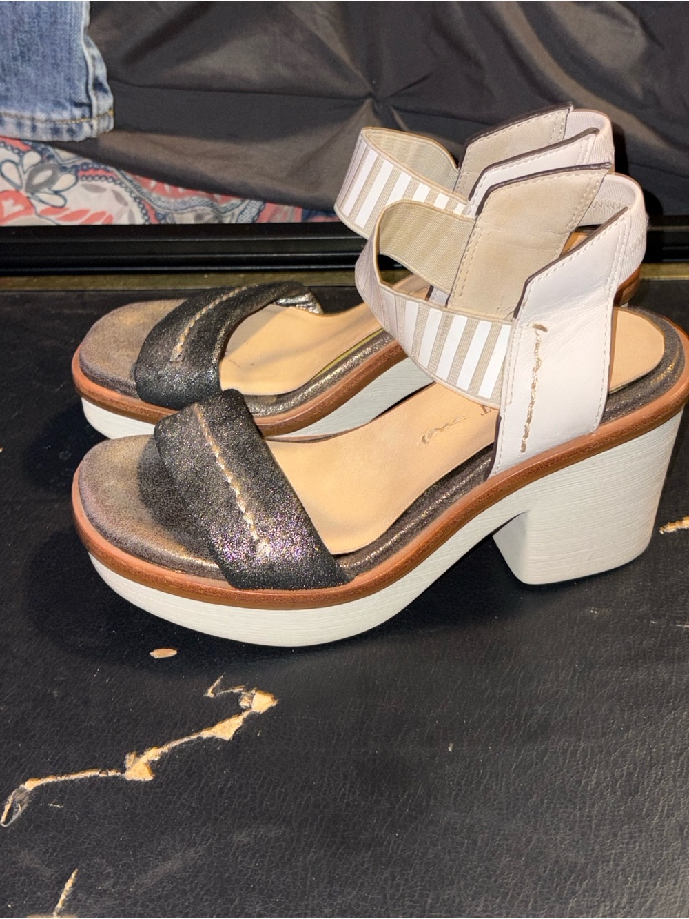 Naked Feet Women’s Strappy Block Heel Sandals
